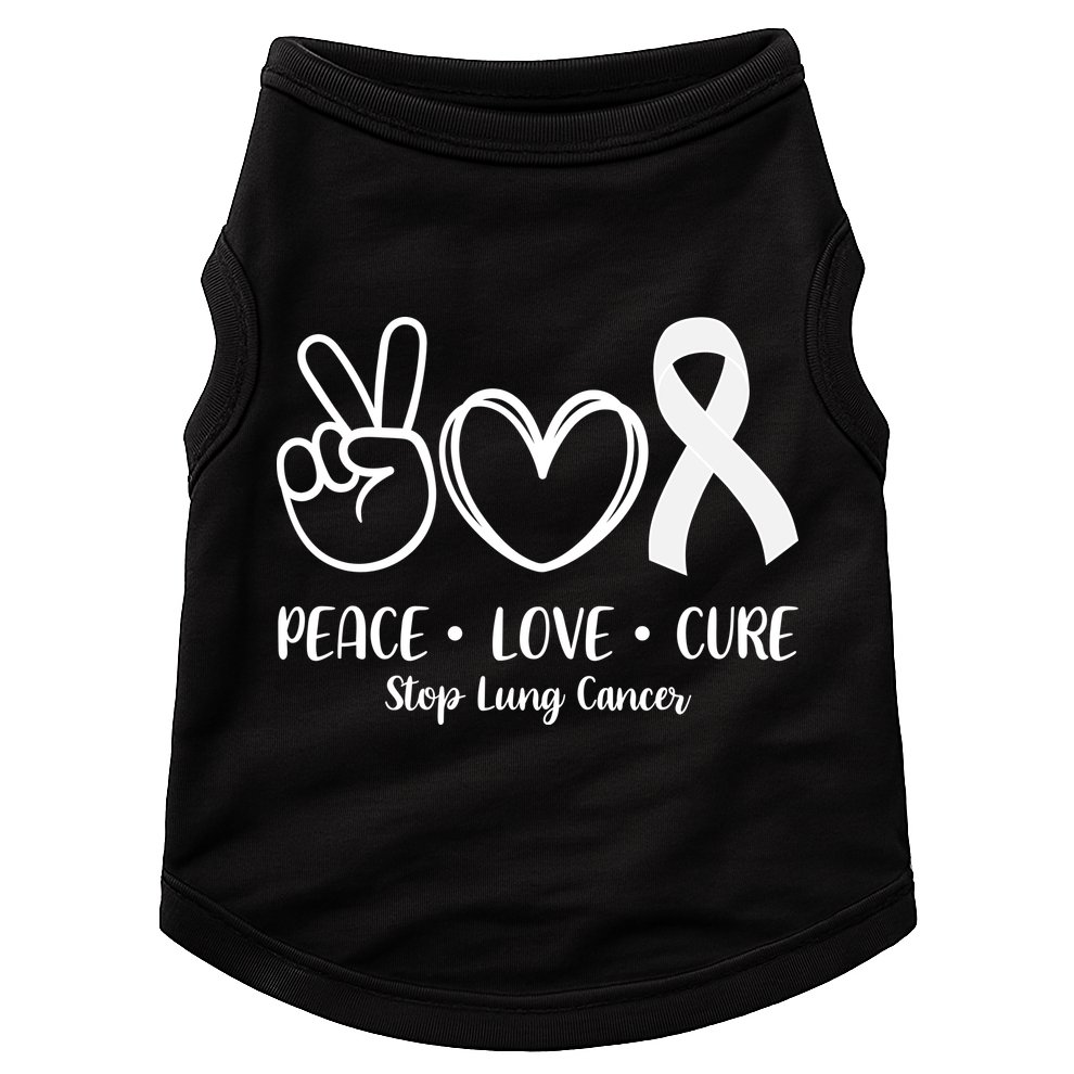 Peace Love Cure Long Cancer Awareness Doggie Tank