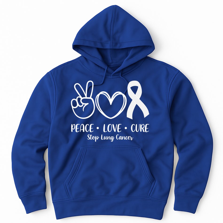 Peace Love Cure Long Cancer Awareness Hoodie
