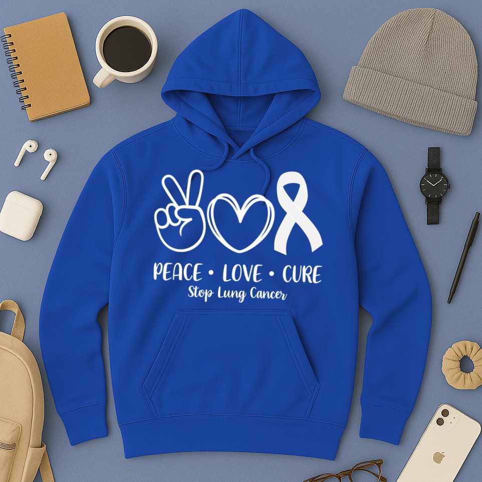 Peace Love Cure Long Cancer Awareness Hoodie