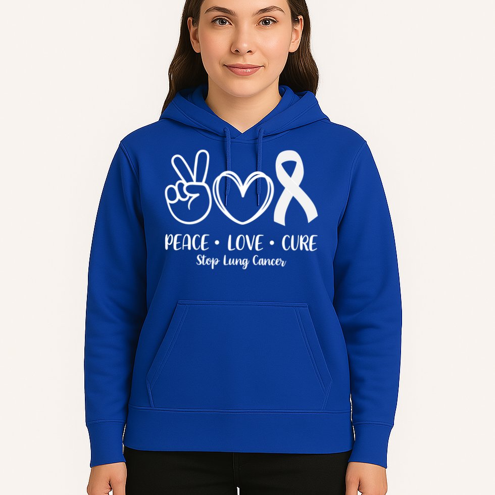Peace Love Cure Long Cancer Awareness Hoodie