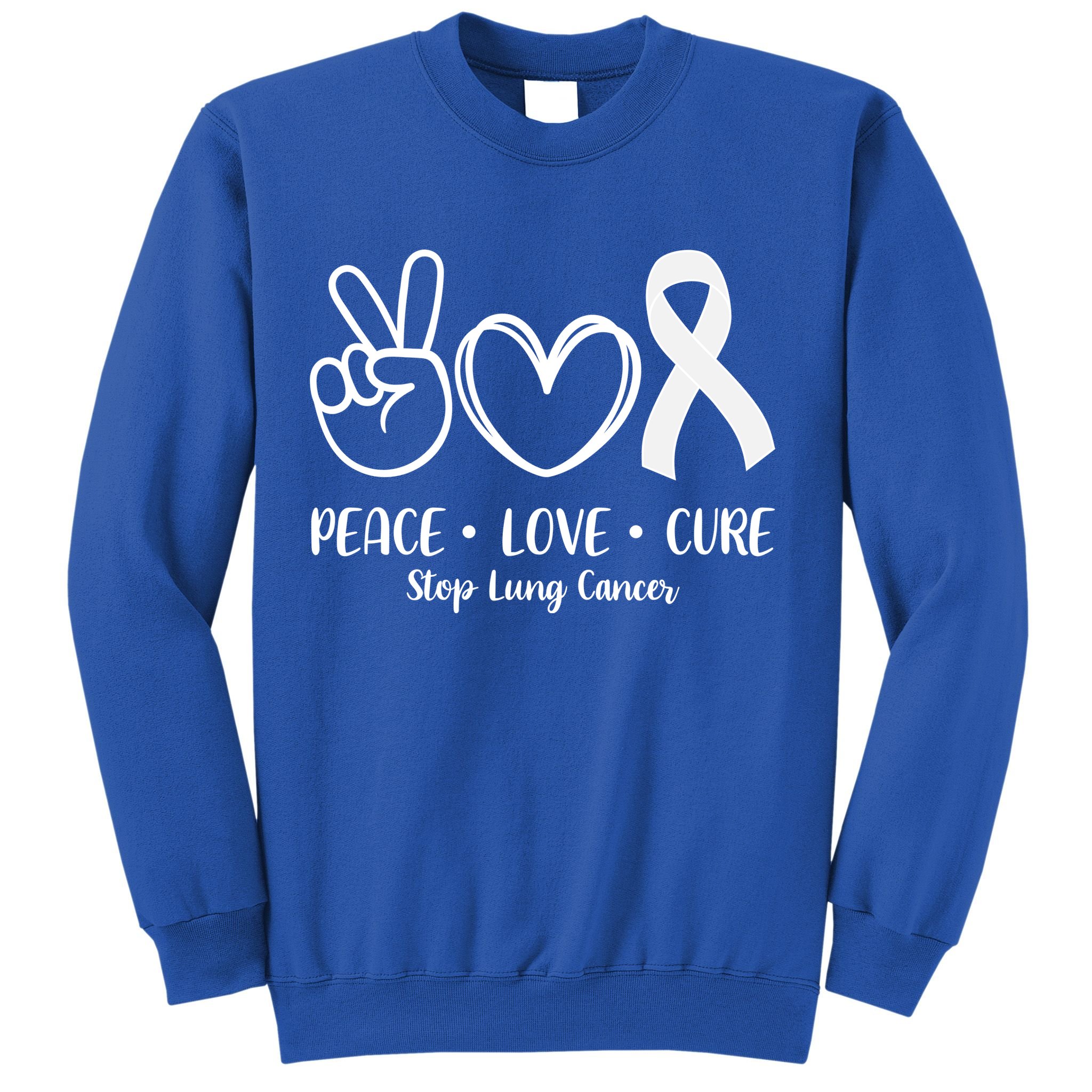 Peace Love Cure Long Cancer Awareness Sweatshirt