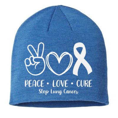 Peace Love Cure Long Cancer Awareness Sustainable Beanie