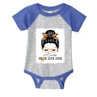 Peace Love Cure Niece Messy Bun Multiple Sclerosis Gift Infant Baby Jersey Bodysuit