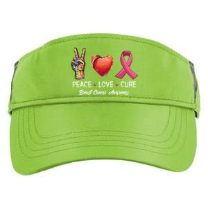 Peace Love Cure Breast Cancer Awareness Funny Gift Adult Drive Performance Visor