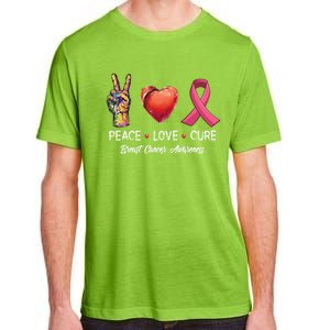 Peace Love Cure Breast Cancer Awareness Funny Gift Adult ChromaSoft Performance T-Shirt