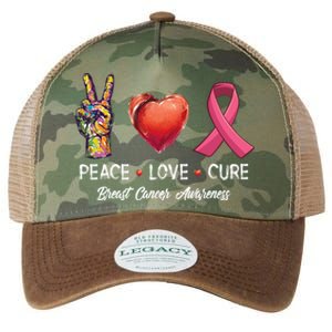 Peace Love Cure Breast Cancer Awareness Funny Gift Legacy Tie Dye Trucker Hat