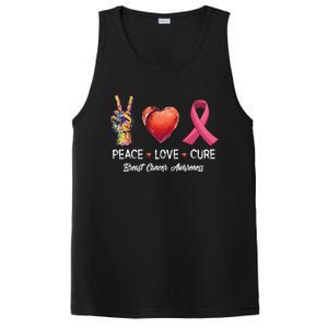 Peace Love Cure Breast Cancer Awareness Funny Gift PosiCharge Competitor Tank