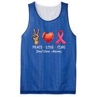 Peace Love Cure Breast Cancer Awareness Funny Gift Mesh Reversible Basketball Jersey Tank