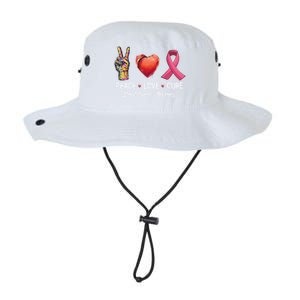 Peace Love Cure Breast Cancer Awareness Funny Gift Legacy Cool Fit Booney Bucket Hat