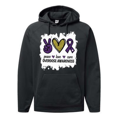 Peace Love Cure Overdose Awareness Performance Fleece Hoodie