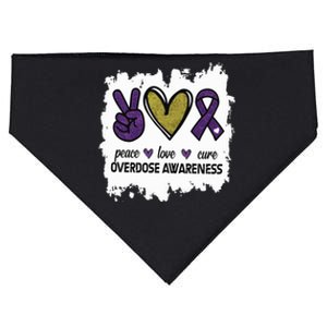 Peace Love Cure Overdose Awareness USA-Made Doggie Bandana