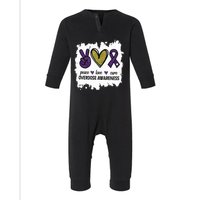 Peace Love Cure Overdose Awareness Infant Fleece One Piece