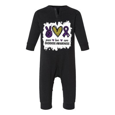 Peace Love Cure Overdose Awareness Infant Fleece One Piece