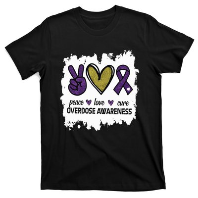 Peace Love Cure Overdose Awareness T-Shirt