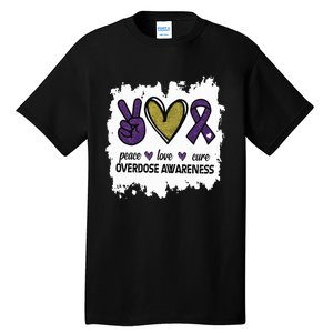 Peace Love Cure Overdose Awareness Tall T-Shirt