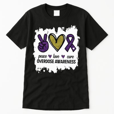 Peace Love Cure Overdose Awareness Tall T-Shirt