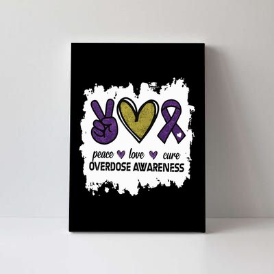 Peace Love Cure Overdose Awareness Canvas