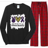 Peace Love Cure Overdose Awareness Long Sleeve Pajama Set