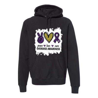 Peace Love Cure Overdose Awareness Premium Hoodie