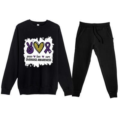 Peace Love Cure Overdose Awareness Premium Crewneck Sweatsuit Set