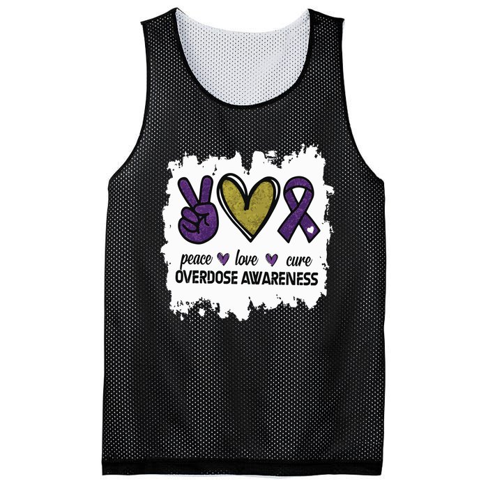 Peace Love Cure Overdose Awareness Mesh Reversible Basketball Jersey Tank