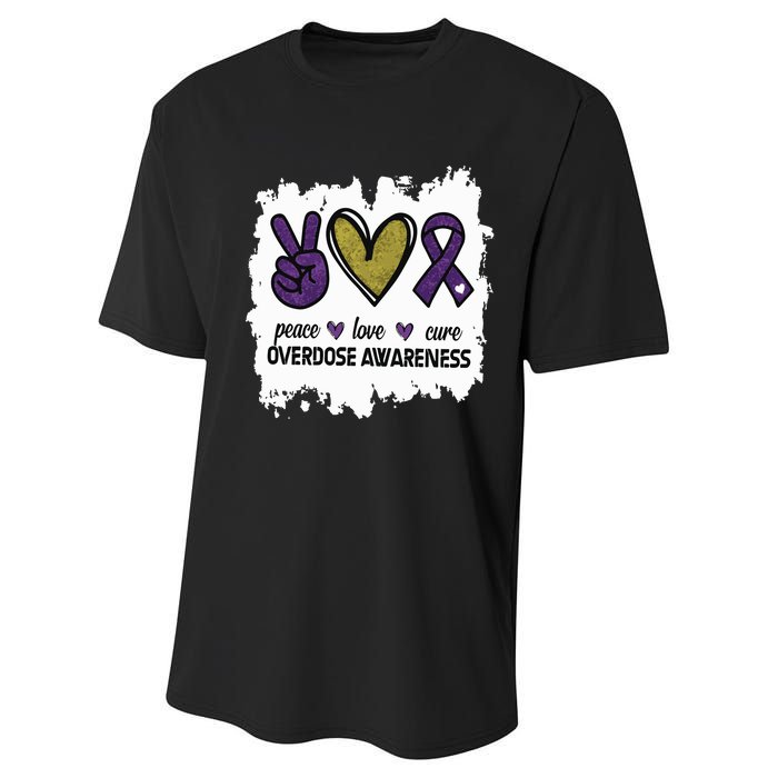 Peace Love Cure Overdose Awareness Performance Sprint T-Shirt