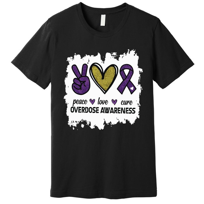 Peace Love Cure Overdose Awareness Premium T-Shirt