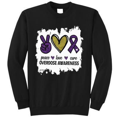 Peace Love Cure Overdose Awareness Tall Sweatshirt