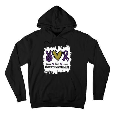 Peace Love Cure Overdose Awareness Tall Hoodie