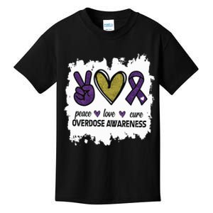 Peace Love Cure Overdose Awareness Kids T-Shirt