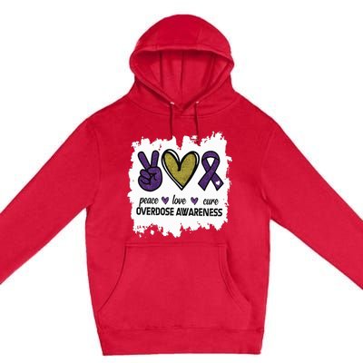 Peace Love Cure Overdose Awareness Premium Pullover Hoodie