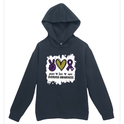 Peace Love Cure Overdose Awareness Urban Pullover Hoodie