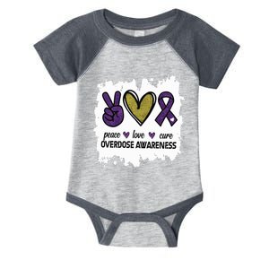 Peace Love Cure Overdose Awareness Infant Baby Jersey Bodysuit