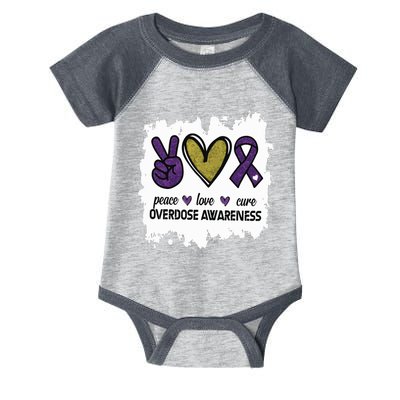 Peace Love Cure Overdose Awareness Infant Baby Jersey Bodysuit