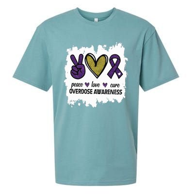 Peace Love Cure Overdose Awareness Sueded Cloud Jersey T-Shirt