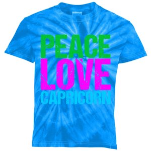 Peace Love Capricorn Gift Kids Tie-Dye T-Shirt