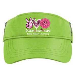 Peace Love Cure Daisy Pink Leopard Cancer Breast Butterfly Funny Gift Adult Drive Performance Visor