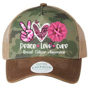 Peace Love Cure Daisy Pink Leopard Cancer Breast Butterfly Funny Gift Legacy Tie Dye Trucker Hat