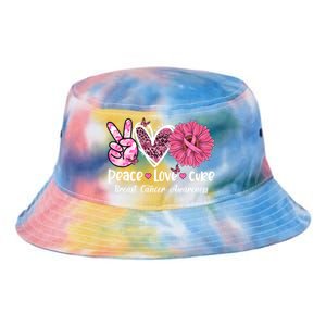 Peace Love Cure Daisy Pink Leopard Cancer Breast Butterfly Funny Gift Tie Dye Newport Bucket Hat