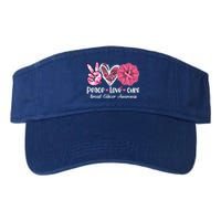 Peace Love Cure Daisy Pink Leopard Cancer Breast Butterfly Funny Gift Valucap Bio-Washed Visor