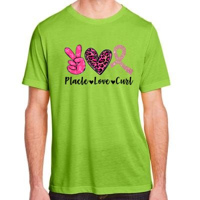 Peace Love Cure Leopard Pink Ribbon Breast Cancer Awareness Meaningful Gift Adult ChromaSoft Performance T-Shirt