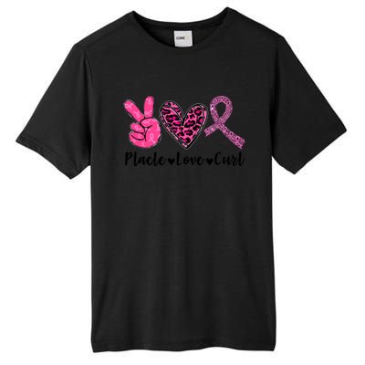 Peace Love Cure Leopard Pink Ribbon Breast Cancer Awareness Meaningful Gift Tall Fusion ChromaSoft Performance T-Shirt