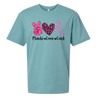 Peace Love Cure Leopard Pink Ribbon Breast Cancer Awareness Meaningful Gift Sueded Cloud Jersey T-Shirt