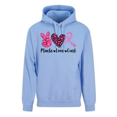 Peace Love Cure Leopard Pink Ribbon Breast Cancer Awareness Meaningful Gift Unisex Surf Hoodie