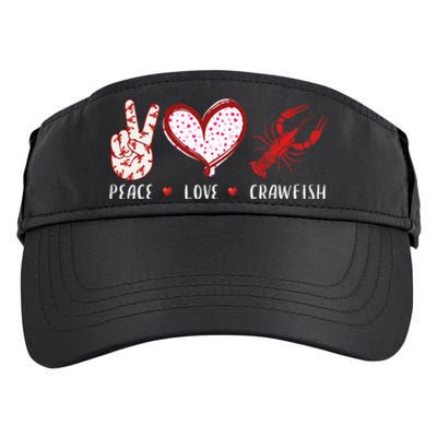 Peace Love Crawfish Boil Gift Adult Drive Performance Visor