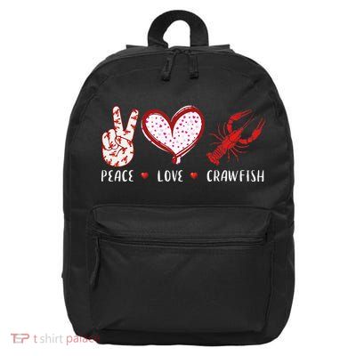 Peace Love Crawfish Boil Gift 16 in Basic Backpack