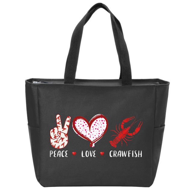 Peace Love Crawfish Boil Gift Zip Tote Bag