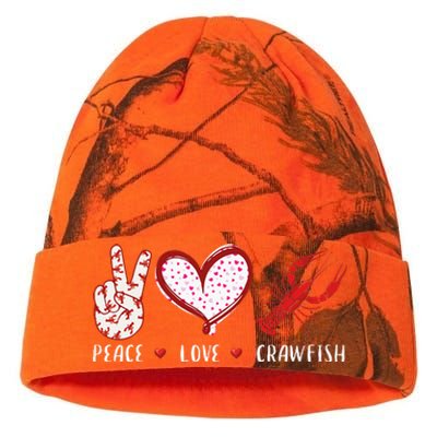 Peace Love Crawfish Boil Gift Kati Licensed 12" Camo Beanie