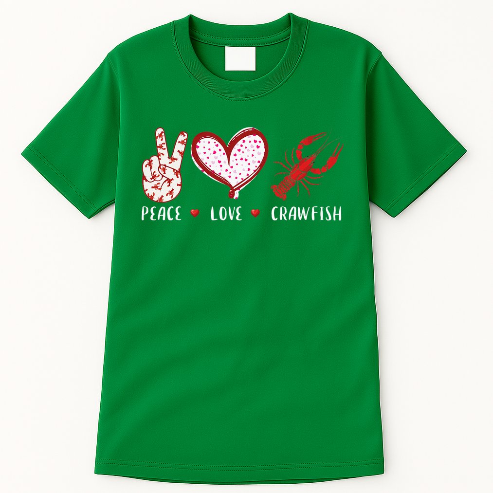 Peace Love Crawfish Boil Gift Tall T-Shirt
