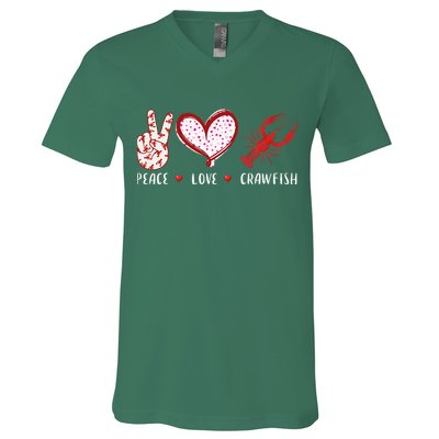 Peace Love Crawfish Boil Gift V-Neck T-Shirt